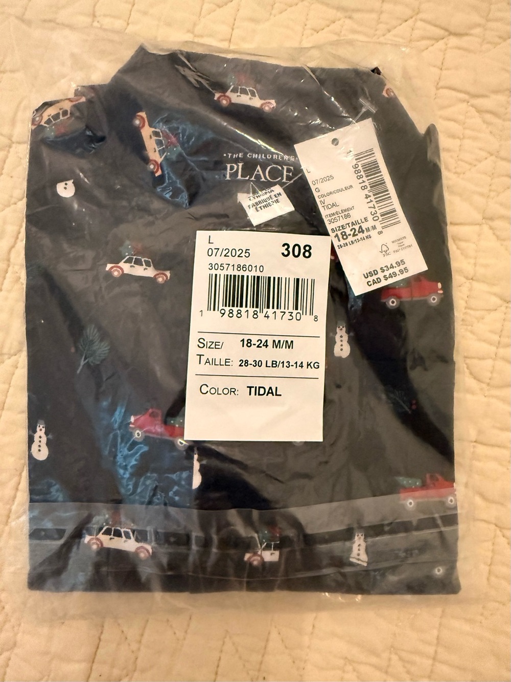 The Children's Place Boys' Holiday Button Down Shirt Trucks Trees